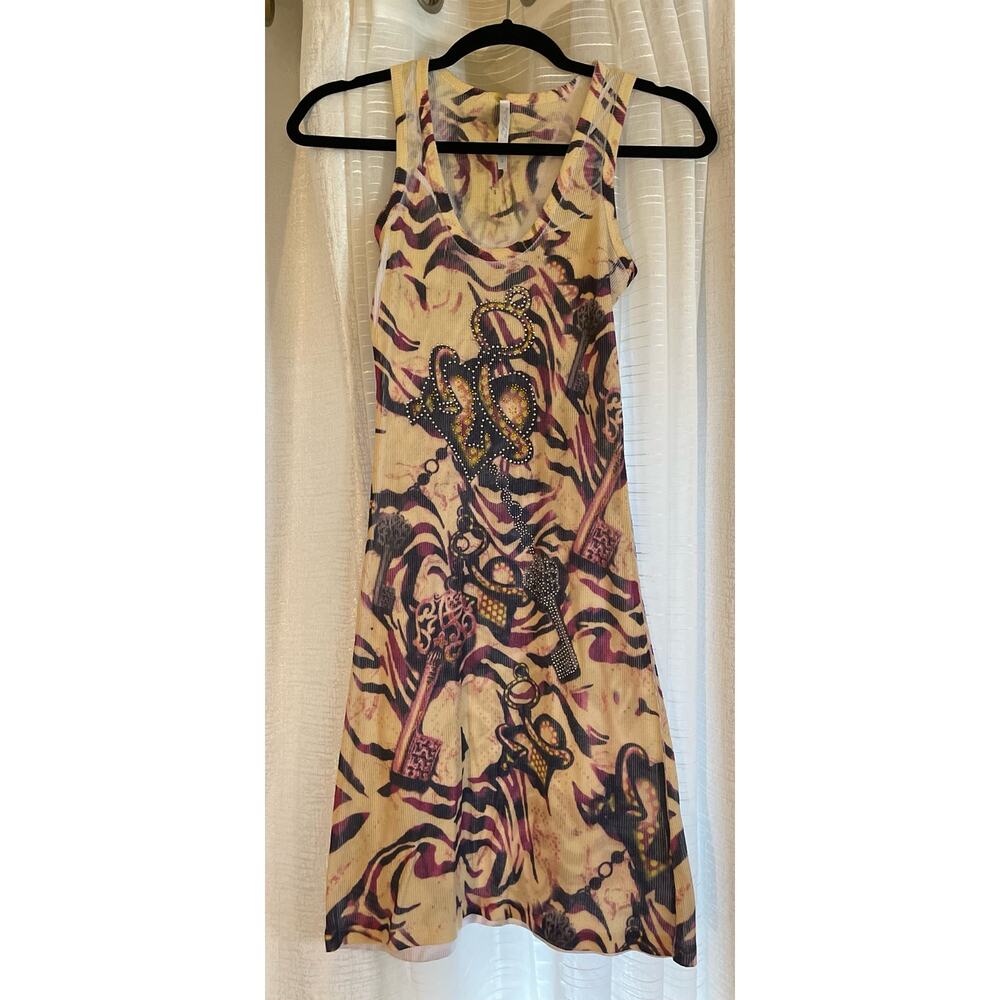 Ocean Breeze Artsy Tank Dress Studded Size Small